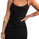 Acelitt Summer Dresses for Women 2025 Casual Spaghetti Strap Wrap Mini Dress Beach Sundress (Small)