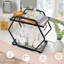 Metal Perfume Organizer for Dresser, 2 Tier Black Bathroom Counter Organizer, Large Capacity Makeup Organizers for Vanity Bathroom, Bedroom, Skincare Cosmetic Display Tray Rack Holder