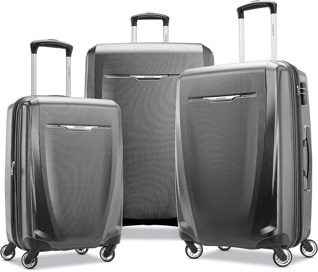 Samsonite Winfield 3 DLX Hardside Luggage with Spinners, 3-Piece Set (20/25/28), Graphite Grey