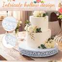 Wenqik 3 Pcs 16'' 14'' 12'' Metal White Cake Stand, Elegant Style