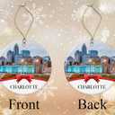 Charlotte Christmas Ornament, Christmas Ornaments Travel Souvenir Collection Gift for Family, Christmas Tree Ornament City Travel, Charlotte Travel Gift Xmas Holiday Printed on Both Sides