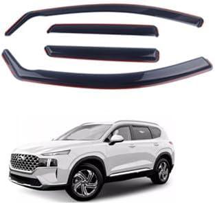 in-Channel Rain Guards 4-Piece Compatible with 2019-2024 Hyundai Santa Fe Window Visors Side Window Deflectors Shield Shade (black)