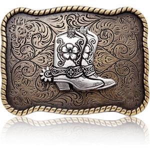 MASOP VOGU Western Belt Buckle for Men, Texas Cowboy Cowgirl Boots Belt Buckle Accessory