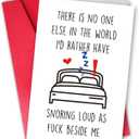 5 x Funny Anniversary Card for Husband, Snoring Card for Boyfriend, Humorous Birthday Card for Him, Funny Couples Card for Wife, Novelty Valentines Day Card, Blank Greeting Card with Envelope (#002)