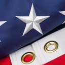 American Flag 3 x 5ft, 350D Polyester Heavy Duty American Flags for Outside, Long-Lasting US Flag with Embroidered Stars, Sewn Stripes, Brass Grommets, High Wind Proof USA Flags for Outdoor