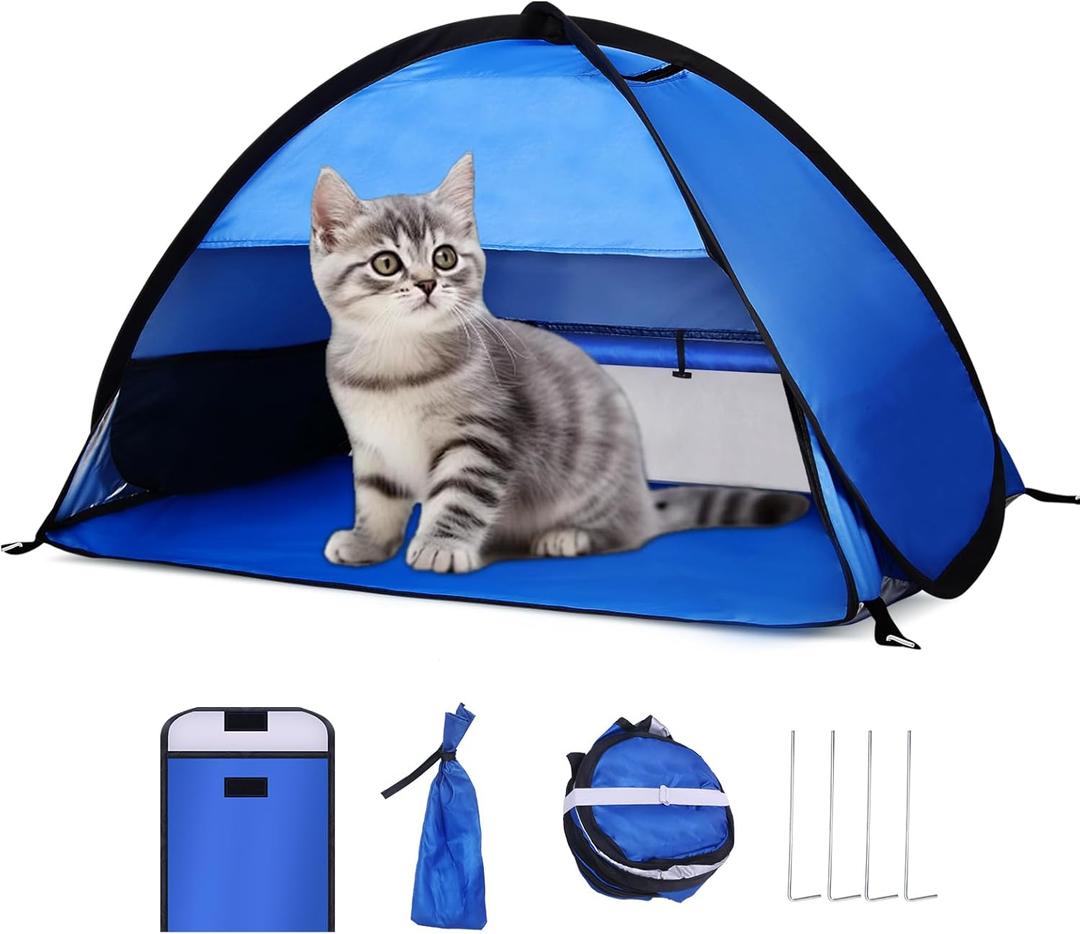 Beach Sun Shelters, Instant Sun Shade Canopy Head PopUp Canopy Automatic Shade Tent for Camping, Portable Windproof Waterproof with Mobile Phone Stand with Tent Nails, with Breathable Mesh, 70cm (Blue-Breathable -27.5in)