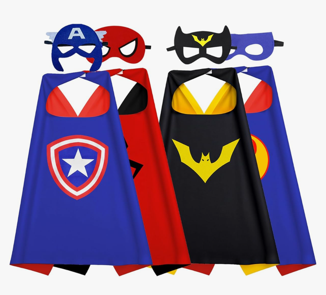 Kids Capes and Masks Boys Girls Costumes for Halloween Christmas Cosplay Dress Up