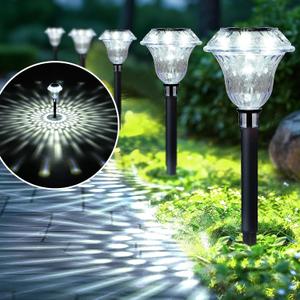 SOLPEX Solar Pathway Lights Garden Decor for Yard, Garden Lights Solar Powered Waterproof Landscape Lighting, Solar Outdoor Lights Porch Decor for Path Walkway Driveway (6 Pack Cold White)