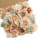 Serra Flora Artificial Flowers Combo Box Set Faux Flowers Bulk Flower Leaf with Stems for DIY Wedding Bouquets Centerpieces Baby Shower Party Home Decorations