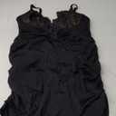 SHAPERIN Shapewear Dress Sexy Deep V Neck Lace Corsets Tops Ruched Bodycon Cocktail Party Mini Dresses for Women (Large, #16-black)