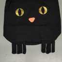 Juvale Black Cotton Cat Trick or Treat Bag with Gold Foil Eyes, Reusable for Kids, 11.25 x 15.5 in Canvas Tote for Halloween Parties