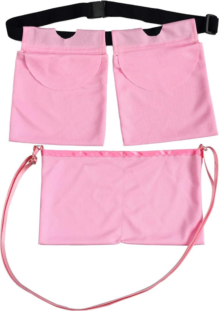 Quick Dry Mastectomy Drain Holder Pouch with Shower Bag, Tummy Tuck Post Surgery Drainage Supplies for JP Drains Management, Breast Reconstruction/Explant Surgical Bulb Storage,Pink