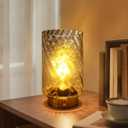 LUSHARBOR Battery Operated Table Lamp with Timer, Stepless Dimming Bedside Lamp Battery Powered Cordless Lamp for Home Decor Entryway/Living Room/Coffee Table/Shelf Gold