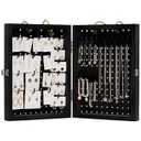 Tapeera Folding Peg Board Display Stand For Vendors Included 40 Hooks - Jewelry Display For Craft Show - Tabletop Pegboard Earring Display For Vendor Events - Necklace Display Rack For Selling (Black)