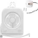 Dream lighting 12volt RV Camper Fan and LED Reading Light Combo for RV Pop UP Camping Interior Soft White Lighting with On/Off Switch 2-Speed Fan