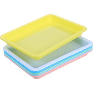 STOBAZA 6pcs Plastic Craft Trays Pallet Lap Desk Paint Tray Boys and Girls Eating
