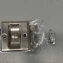 HOMOTEK Privacy Pocket Door Lock Hardware with Pull - Replace Old Or Damaged Sliding Door Locks Quickly and Easily, 2-3/4x2-1/2, for 1-3/8 Thickness Door, Brushed Nickel