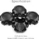 Wheel Center Caps for Ultra Motorsports 6 Lug Center Hubcaps, P/N: 89-9765 C812206, 4 Pack Black Center Cover Ror Rim
