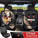 Seat Covers Compatible with 2024 2025 2026 Toyota Tacoma Double Crew Cab Waterproof Leather Seat Protectors for Trucks (2pc Front Only, Black&Grey)