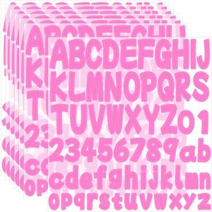 Letter Sticker 1.5 Inch,16 Sheets Vinyl Self Adhesive Waterproof Scrapbook Letter Sticker,for Notebook,Scrapbooking Crafts,DIY Crafts Art Making（Pink）