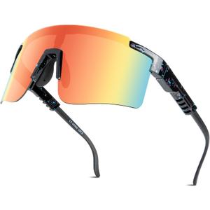 Professional Cycling Glasses for Men Women, Sports Sunglasses UV Protection for Baseball Cycling Running Driving Glof (Red and Black)