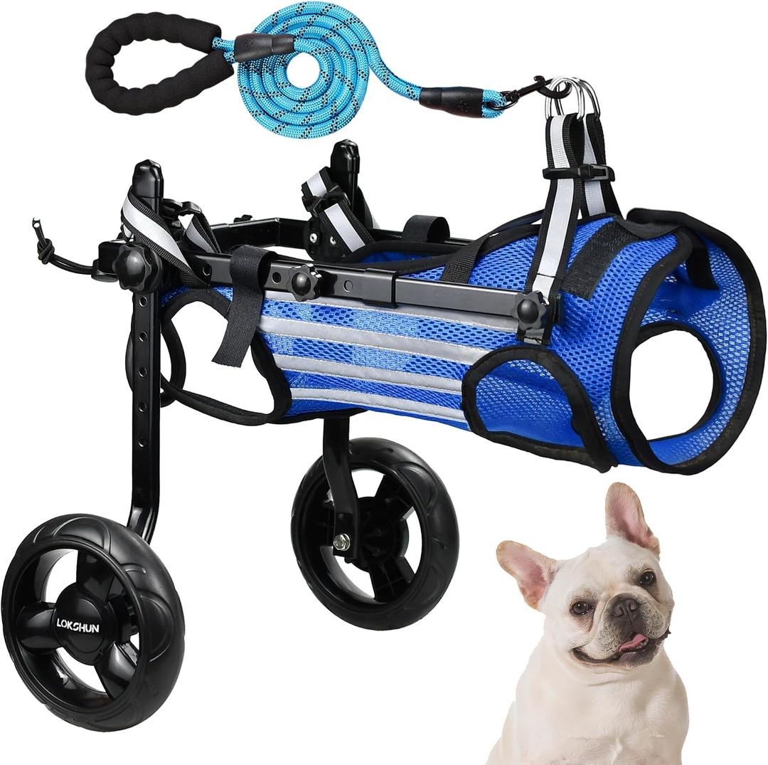2025 Upgraded Dog Wheelchair for Back Legs Small Wheelchair for Dogs with Disabled Hind Legs Walking Adjustable Dog Carts with Heavy Duty Wheels & Patented (M)