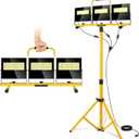 54000 Lumen Work Lights with Stand Led Triod Light 3 Adjustable Head with 16FT Cord - IP67 Waterproof LED Work Lights with Stand for Outdoor Indoor Job Site Workshop Garage Construction Site Lighting