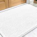 OLANLY Dog Door Mat for Muddy Paws 30x20, Absorbs Moisture and Dirt, Absorbent Non-Slip Washable Doormat, Quick Dry Chenille Mud Mat for Dogs, Entry Indoor Entryway Carpet for Inside Floor, White