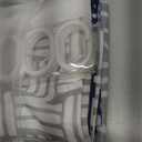 Long Navy Blue and Grey Shower Curtain 72Wx78H Inches Modern Bohemian Geometric Paisley Abstract Minimalist Simple Retro Fashion Groovy Fabric Waterproof Polyester with 12 Pack Hooks Plastic