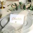 UNIQOOO 24Pcs Decorative Pearl Place Card Holders Bulk, Elegant Ivory Name Card Stands Set, for Wedding Table Place Cards, Dessert Table Decor, Retail Shop, Business Card, Name Tag, Party Food Signs