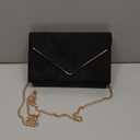 BBjinronjy Clutch Purse for Women Evening Bags Handbags for Wedding Party Cocktail Prom Faux Suede Crossbody Shoulder Bag (Black)