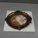 Tellyouwin 5x7 Vintage Oval Picture Frame, 5x7 Vintage Photo Frames with Glass Front Oval Vintage Picture Frame for Photo Display Home Decor(Antique Gold Color)