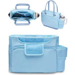 Nyton Organizer Insert Only for Medium Original Bogg Bag Accessories Inserts with Laptop Compartment Mutli Quick-Access Pockets Structured Organizers Liner Cover with Lid for Work College (BLUE, M)