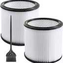 2 Pack Replacement Cartridge Filter Compatible with Shop-Vac 90304, 90350, 90333, 903-04-00, 9030400, Fits most 5 Gallon and Above Wet/Dry Vacuum Cleaners (Synthetic)