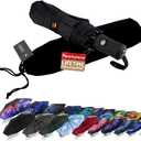 SY COMPACT Travel Umbrella Windproof Automatic Umbrellas Small Compact UV Sun Protection Factory Outlet Umbrella (Black)