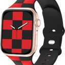 8 x Checkered Bands Compatible with Apple Watch Band 38mm 40mm 41mm 42mm 44mm 45mm 46mm 49mm, Designer Luxury Soft Silicone Sport Strap for iWatch Series 11 10 9 8 7 6 5 4 3 SE Ultra -Women Men