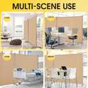 Rantila 2 Large Panels Room Divider,Portable Office Divider,Convenient Movable,Folding Partition Privacy Screen for Bedroom,Dining Room, Study,142" W x 71" H,Beige