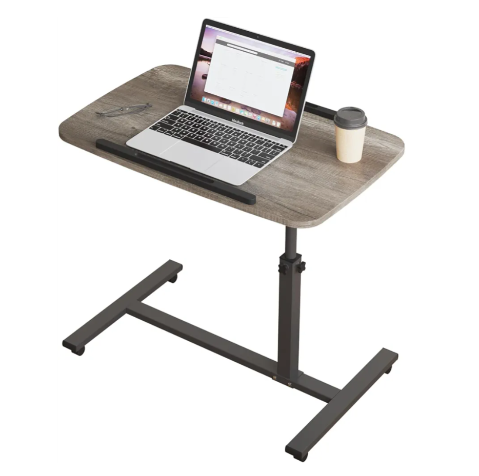Adjustable Overbed Bedside Table with Wheels Hospital Bed Table Portable Computer Stands Movable Desk Computer Table for Bed Laptop Stand for Couch