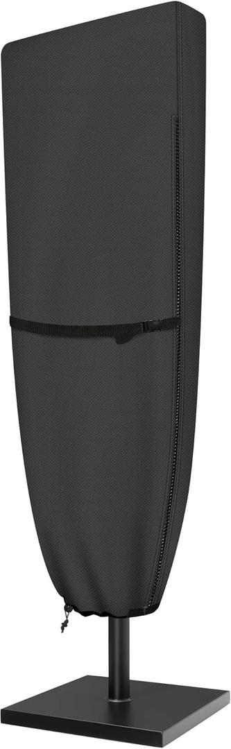 ULTCOVER Patio Parasol 600D Waterproof Outdoor Market Extra Large Umbrella Cover - Fits Double-Sided Umbrella 13-15 Feet, Black