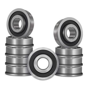 DEEG 10PCS Flanged Ball Bearings ID 1/2" x OD 1-3/8"for Lawn Mower, Wheelbarrows, Windmill,Carts & Hand Trucks Wheel Hub.Replacement for Marathon, Exmark, Stens, Prime Line  Sunbelt and More