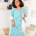 Ekouaer 2 Pack Nightgowns for Women Long Sleeve Night Gowns Women Night shirt Pj Dress Nightshirts Sleepwear (XXL)