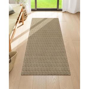 Collive Runners for Hallway, 2x5 Non Slip Kitchen Runner Rug Boho Laundry Room Rug Washable, Black/Natural Farmhouse Entryway Rug Hand-Woven Cotton Carpet for Bedroom Bathroom