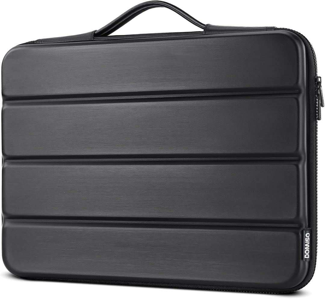 DOMISO 15.6 inch Laptop Sleeve Shoulder Bag Shockproof Computer Bag Waterproof EVA Protective Carrying Case for 16" MacBook Pro/Max M2 M1 2019-2023,15"-16" Asus HP Dell Laptop,Dell XPS 15,Black