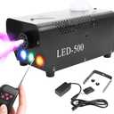 YaeCCC Fog Machine, 500W Smoke Machine with Built-In Colored LED Lights, Wireless Remote Control for Halloween, Parties, Stage, Wedding, Christmas