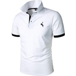 HOOD CREW Mens Classic Polo Shirt Short Sleeve Shirts Lightweight Casual Tops, S