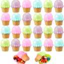Amyhill 24 Pcs Plastic Fillable Ice Cream Cones Containers Bulk 2.5" Empty Cones Shaped Containers for Ice Cream Drip Theme Party Dly Crafts Party Favors Gift Basket Stuffers Birthday Prizes
