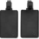 Samsonite 2-Pack Leather Luggage ID Tag, Black Logo, One Size