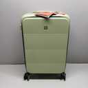 Hanke Top Opening Carry On Luggage, 20 Inch Zipperless Aluminum Frame Wide Handle Luggage, All-PC Hard Shell Trunk Suitcase with Spinner Wheels, TSA Airline Approved (Bamboo Green, 40L)