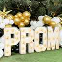 2026 Graduation Decorations - 2.3FT Large PRE-CUT PROM Marquee Light Up Letters Kit - Mosaic Foam Board Sign - Class of 2026 Congrats Party Supplies for Kindergarten Preschool High School College