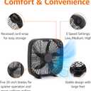 Amazon Basics 3-Speed Box Fan for Bedroom, Portable with Carry Handle, Powerful Airflow, 5 Blades, Lightweight Design, 67 Watts, 20-Inch, Black, 6.8"D x 20.86"W x 21.33"H